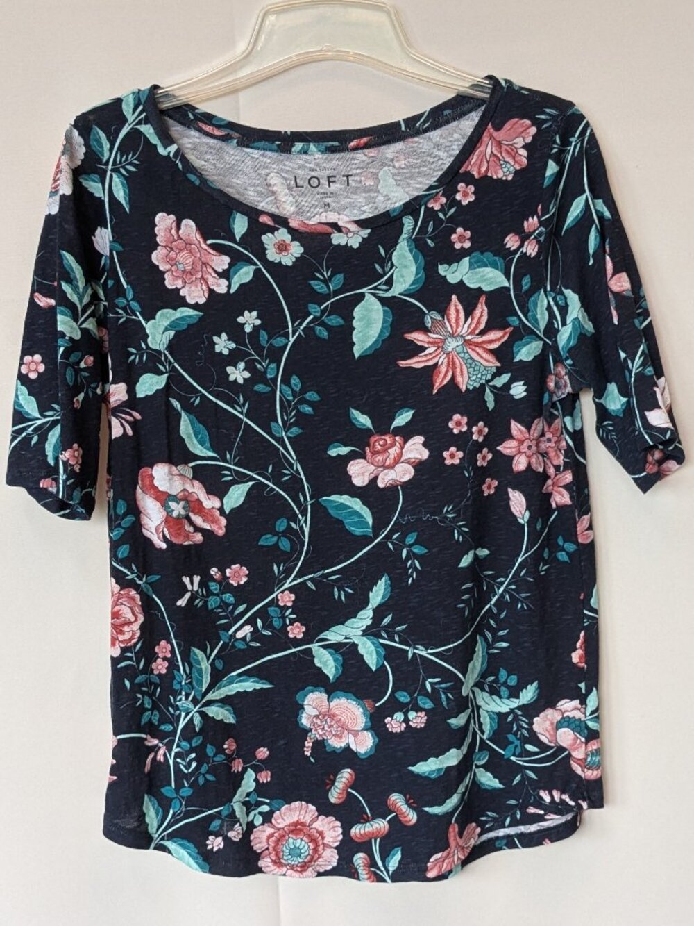 LOFT Deep Blue Floral Tee